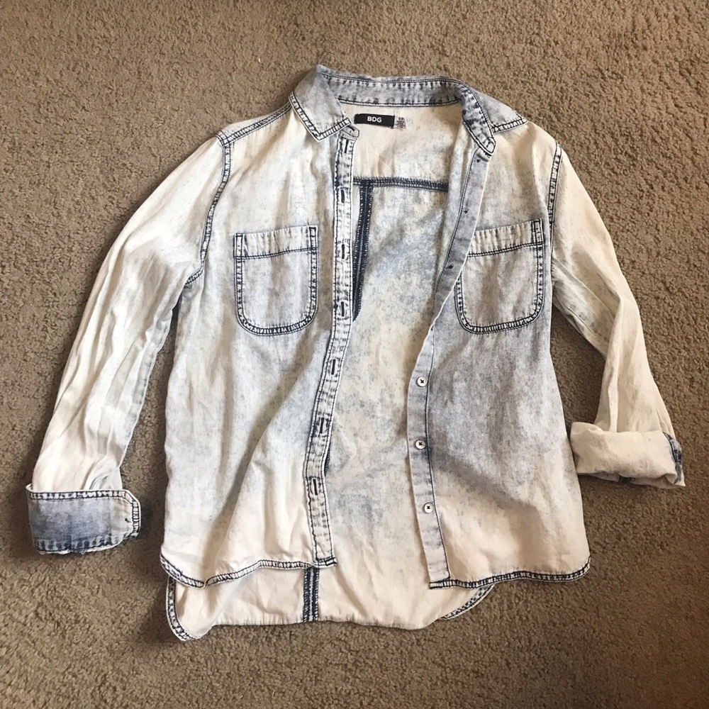 BDG Acid wash chambray shirt