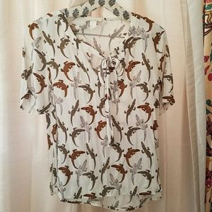 Crocodile Print Blouse