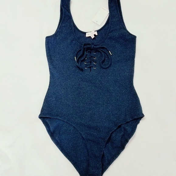 **TOP RATED**Lace Up Ribbed Body Suit Tank - Picture 2 of 6