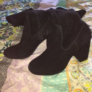 Over the knee black boots/heels