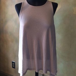 SUMMER CLEARANCE! Beige Sparkly Boyfriend Tank