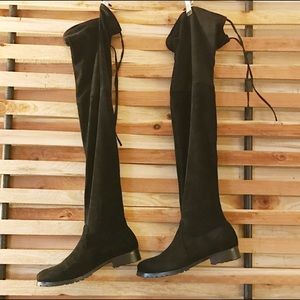 Black Suede OTK Over the Knee Boots