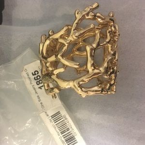 Kenneth Jay Lane polished gold color cuff