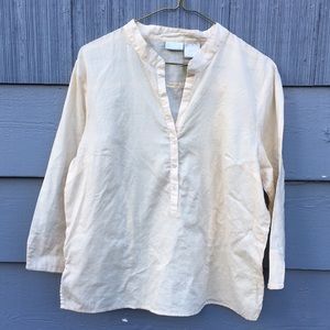 Boho Blouse Top Shirt Cotton Cream Tunic hippie
