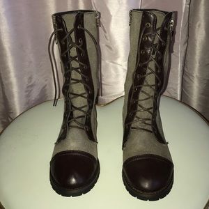 Groove brown mid calf boots size 7