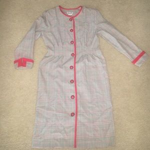 Vintage Retro 60s Button Down Plaid Dress