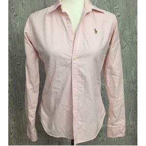 Ralph Lauren Polo pink stripped slim fit button up