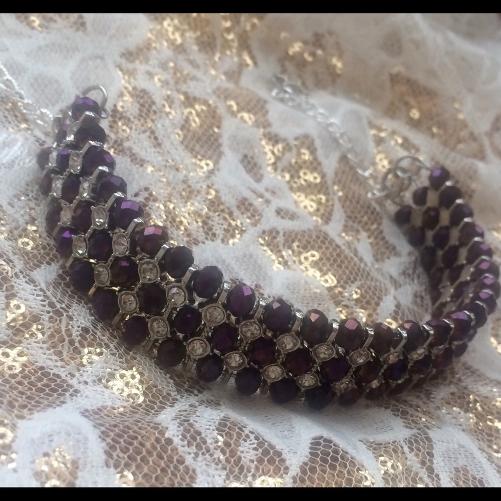 Custom purple crystal choker