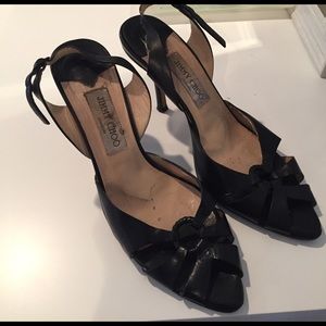 Jimmy Choo strappy black pointed sandal