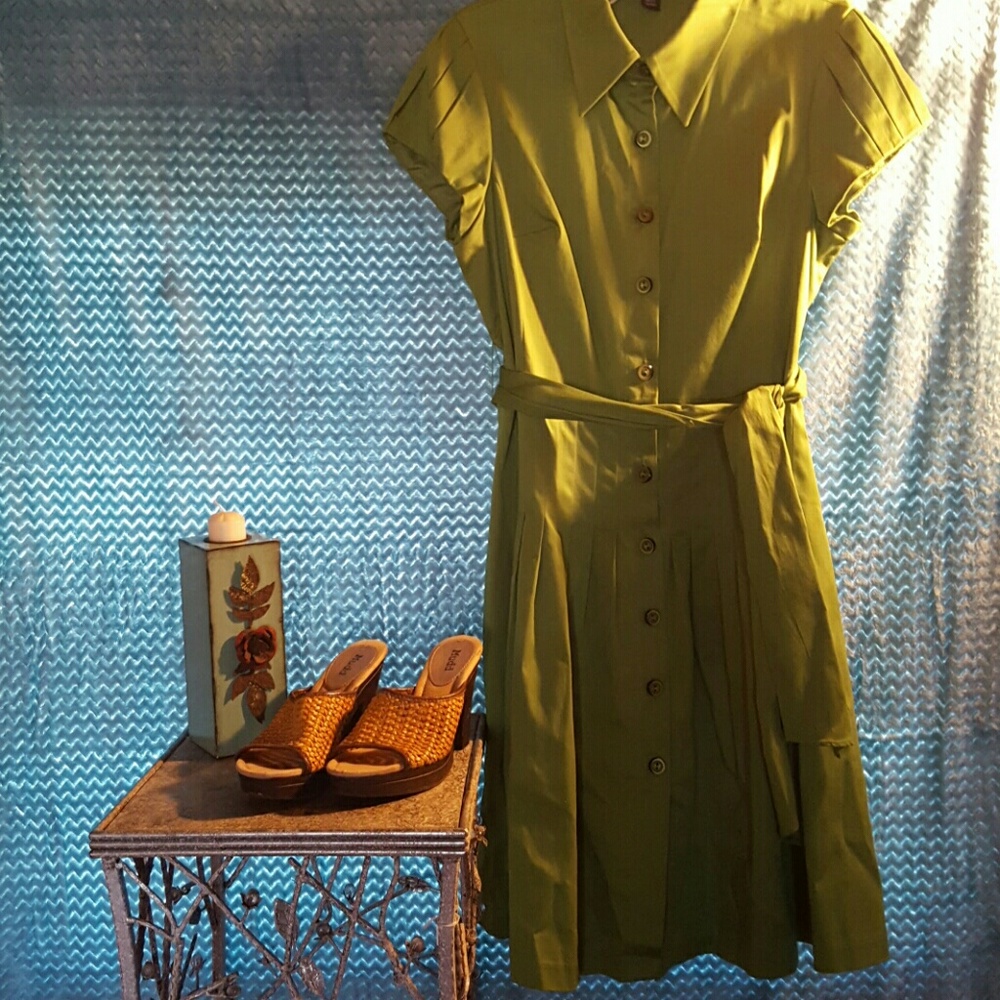 Perceptions New York Lime Green Dress SZ 14 EUC