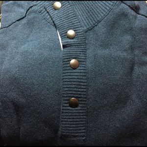 NWT Snap Button Pullover Sweater Aqua Blue "M"