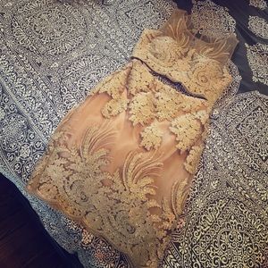 Terani Couture 2 piece gold dress never worn