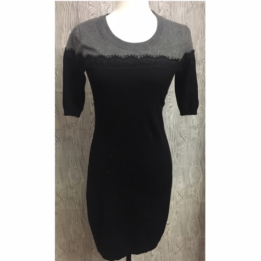 Allison Brittney black and gray sweater dress
