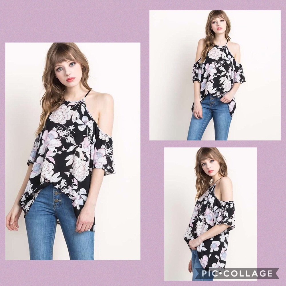 NWT floral cold shoulder blouse