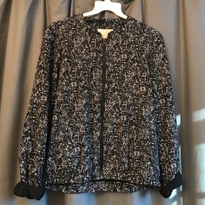 Black and white zip up