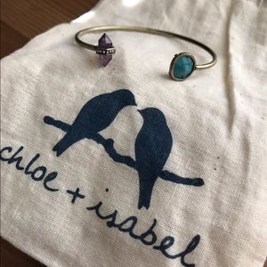 Chloe + Isabel amethyst and turquoise cuff.