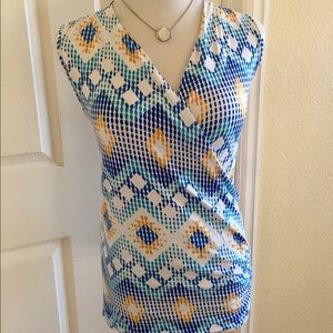 Sleeveless Faux Wrap Top