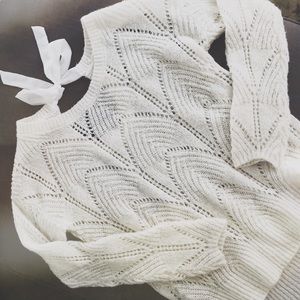 Lauren Conrad White Glittery Sweater - Size Small