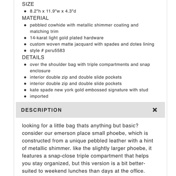 Emerson Place Smooth Small Phoebe Bag - Picture 7 of 8