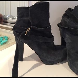 Loeffler Randall grey suede booties
