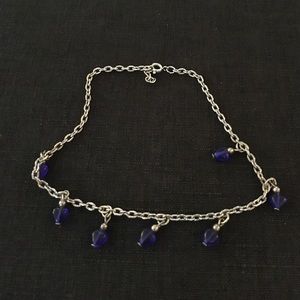 Ankle bracelets with blue charms
