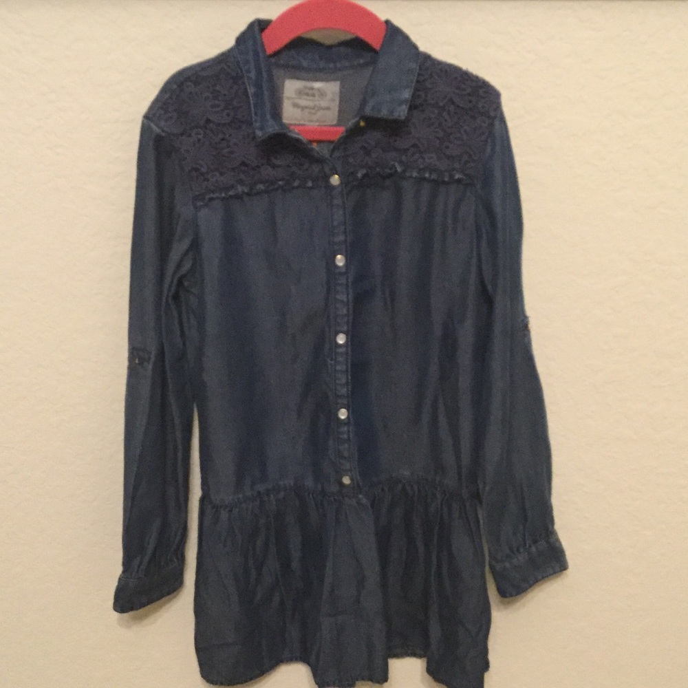 Girls denim shirt dress