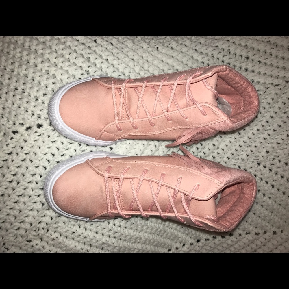*NEW*  Pink Fringe High Top Sneakers