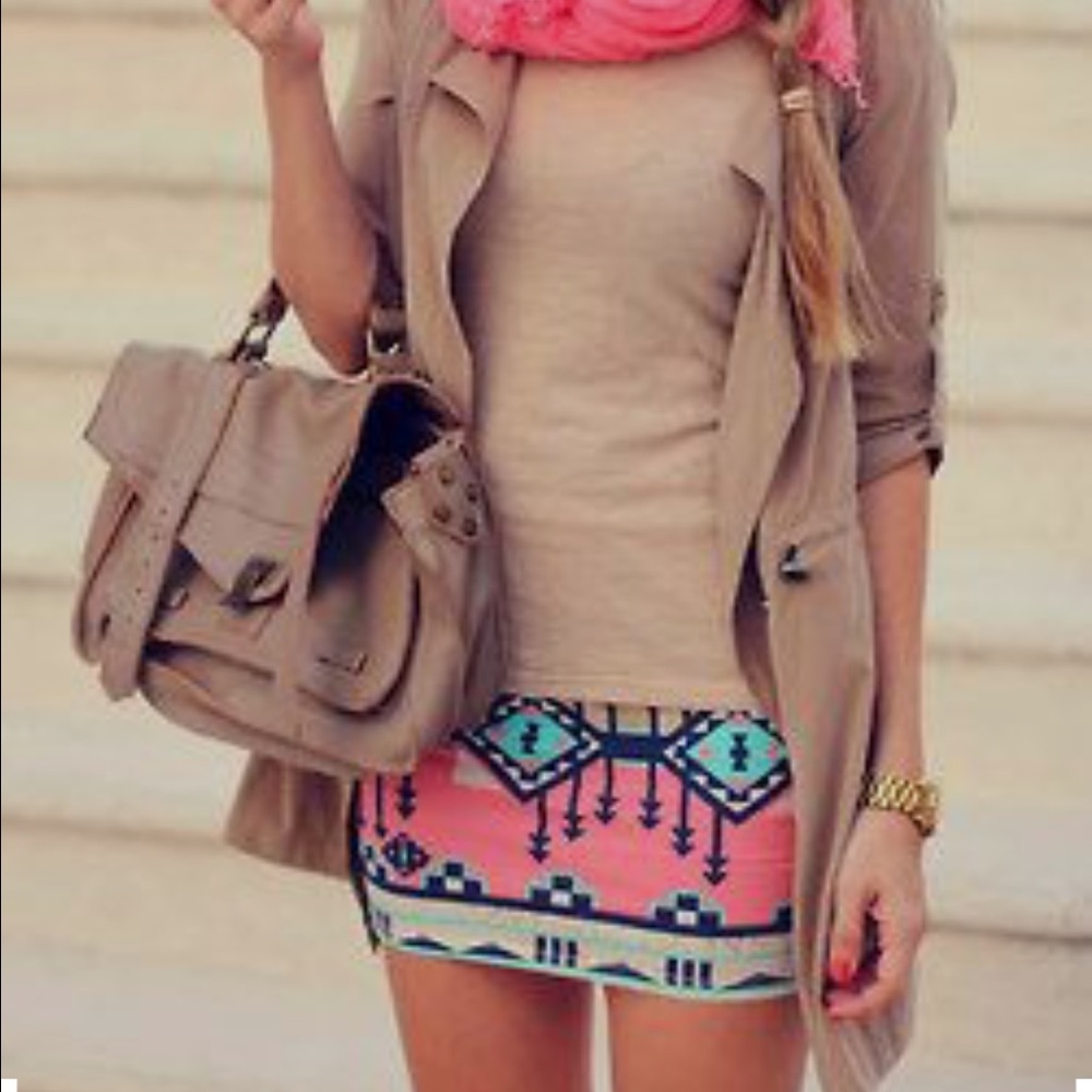 Tribal Aztec mini skirt