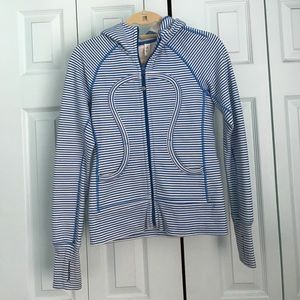 Blue striped lululemon scuba hoodie