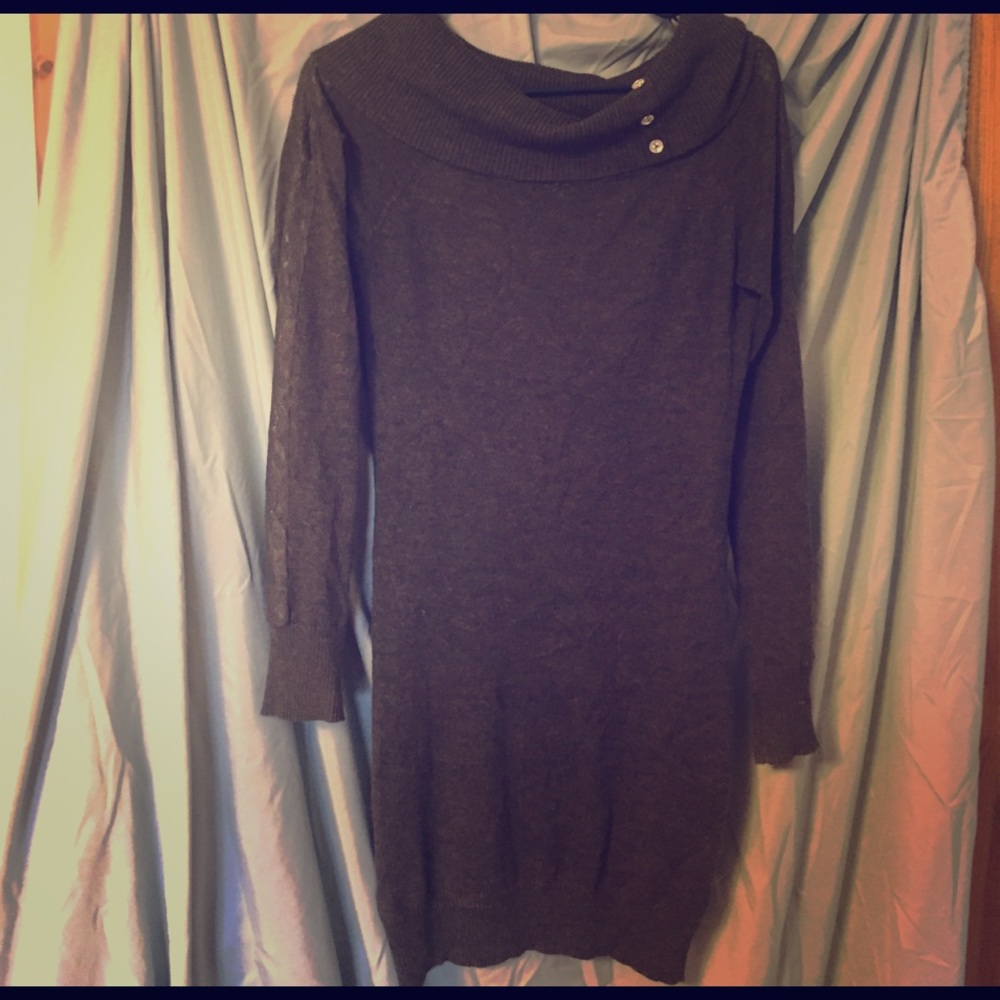 Grey long sleeve bodycon dress