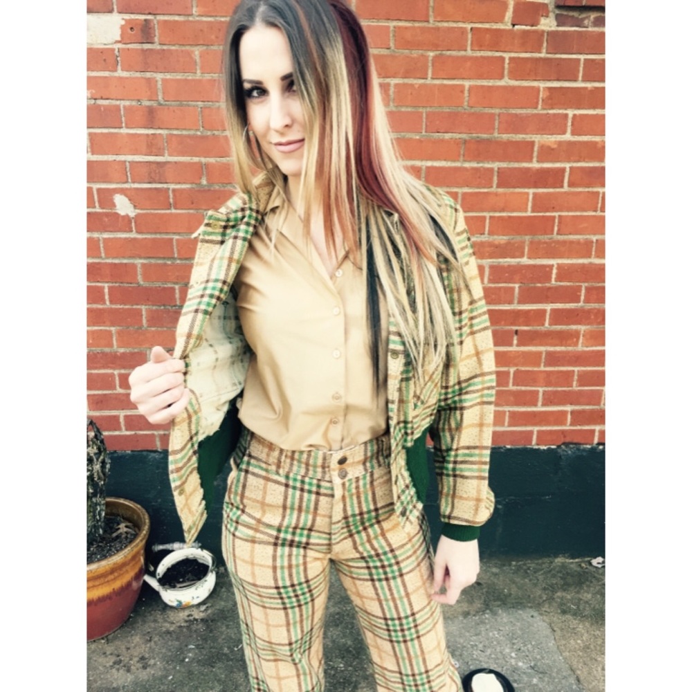 Vintage plaid two-piece suit