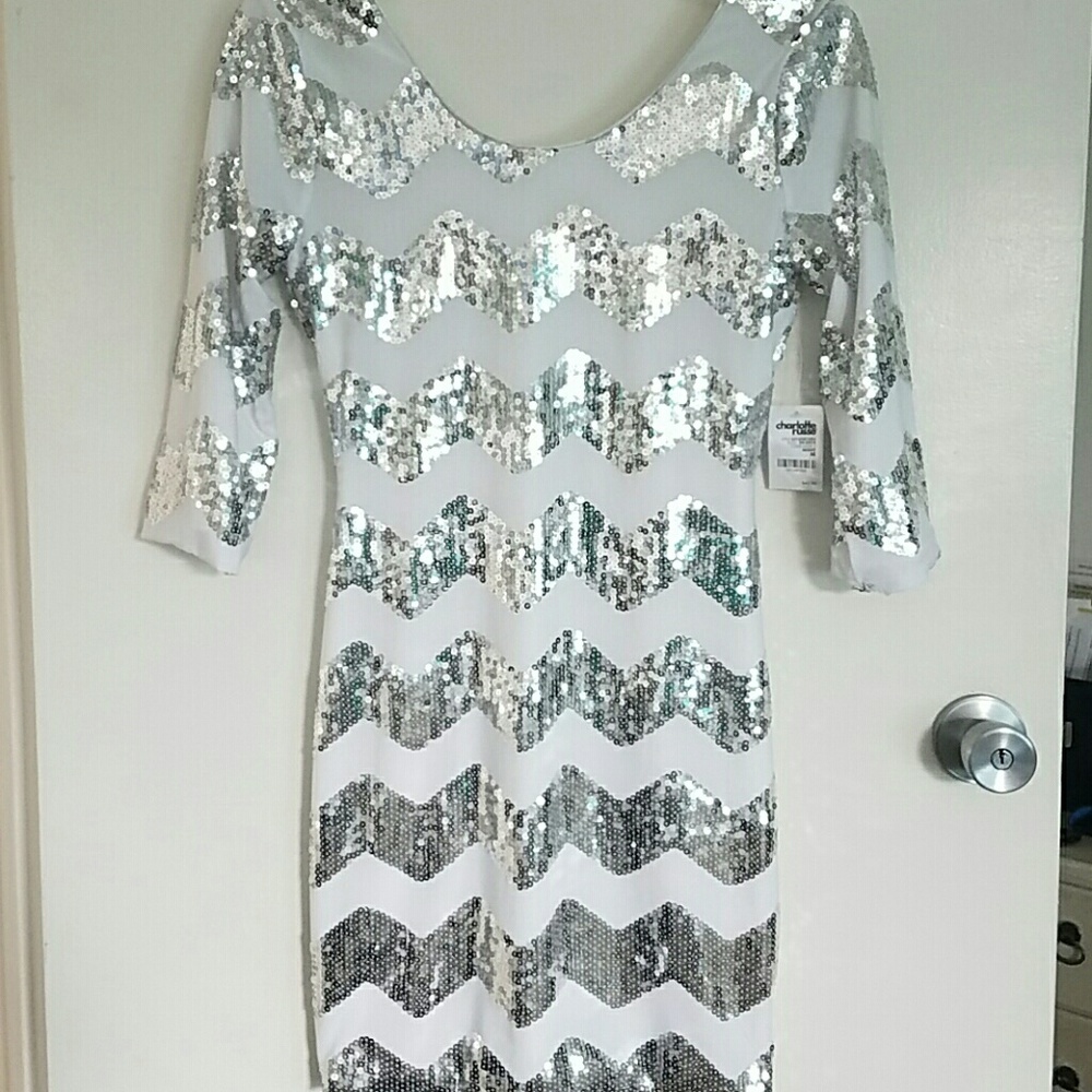 Chevron bodycon Sequin Dress