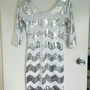 Chevron bodycon Sequin Dress