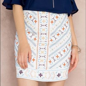 Francesca's Embroidered Mini Skirt