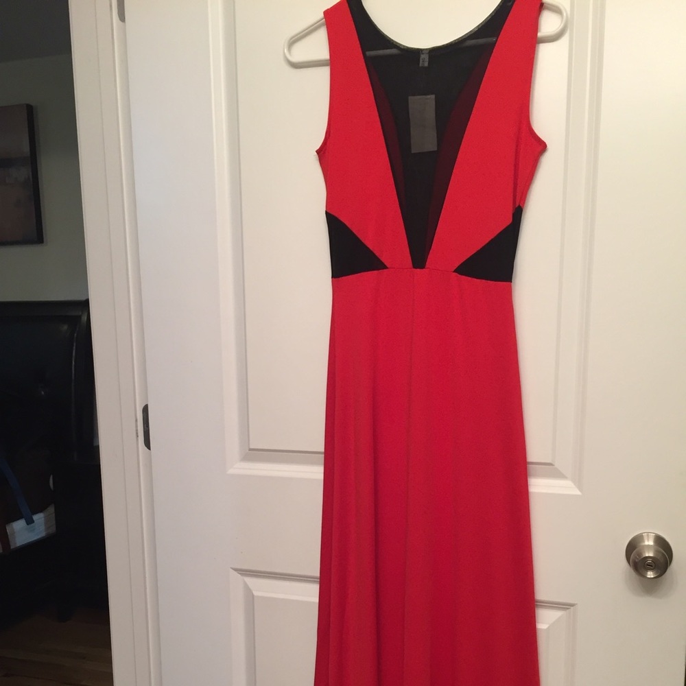 Red maxi dress