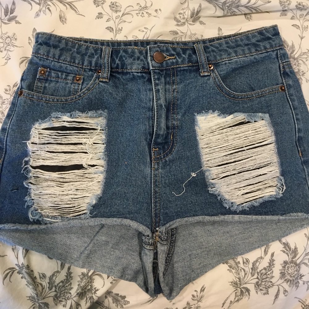 Distressed Jean Shorts