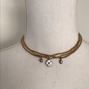 Dainty Gold Tone Choker Necklace