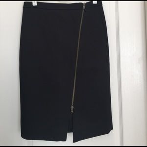 J Crew asymmetrical zipper skirt, size-2