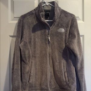 Womens gray the north face furry jacket