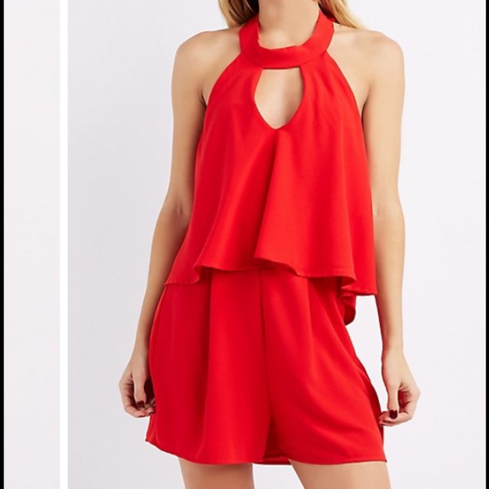 Red Romper with Choker
