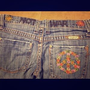 "Make love not war" jeans Frankie B.