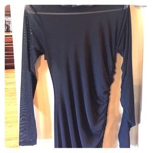 Sheer mid length asymmetrical dress