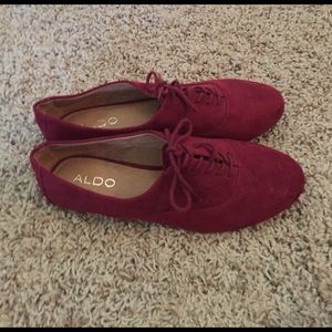 Maroon aldo slip ons