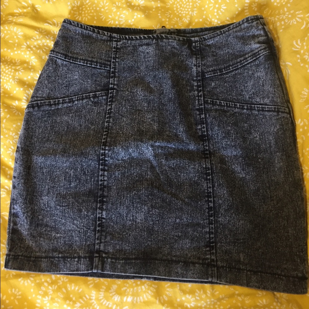 Faded Denim Skirt