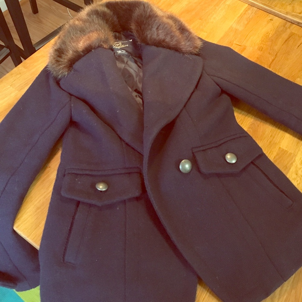 American Eagle Outfitters faux-fur-lined peacoat