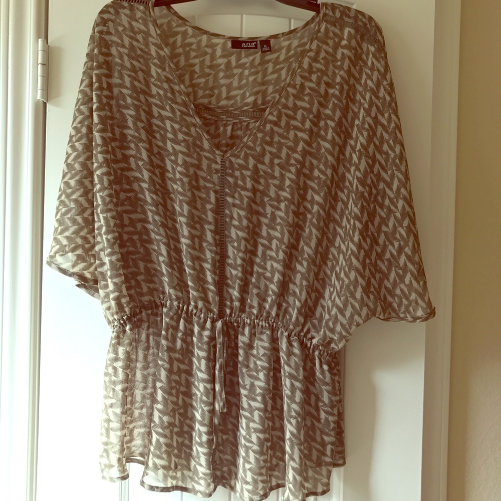 Green & Tan Blouse