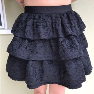 Lanvin for H&M Black Lace Skirt size 6