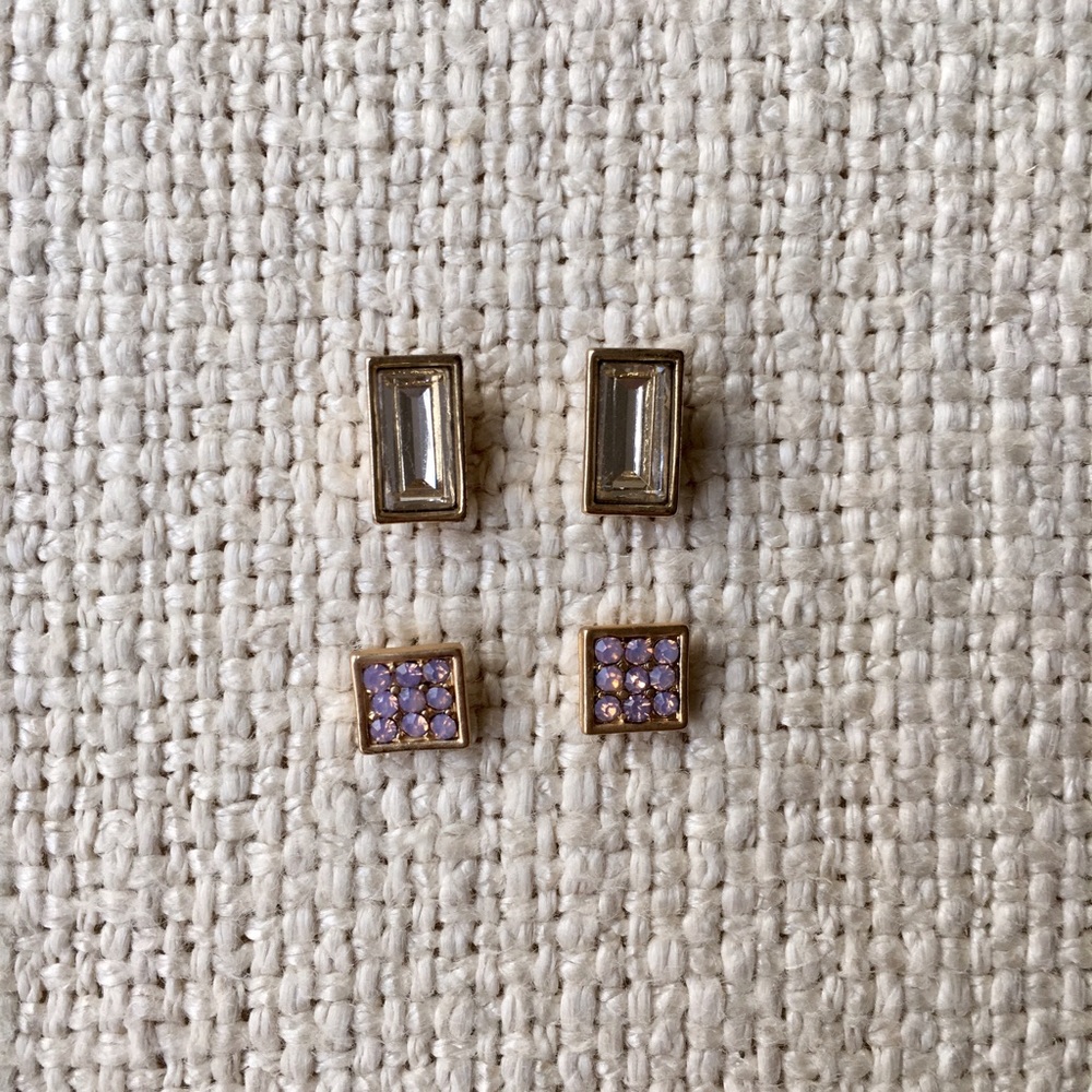 Set of 2 Gold Stud Earrings
