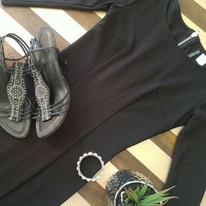 H&M Black Long Sleeved Bodycon Dress Size US 2