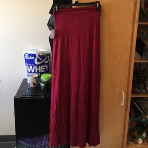 Red maxi skirt